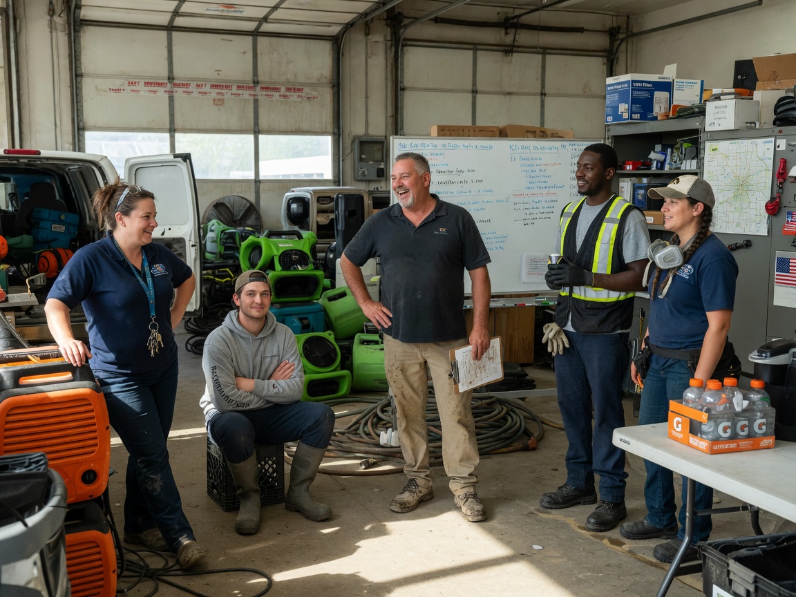 The DR Water Restoration team at work in Cedar Rapids